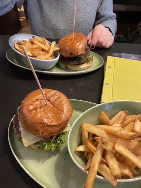 burgers and fries